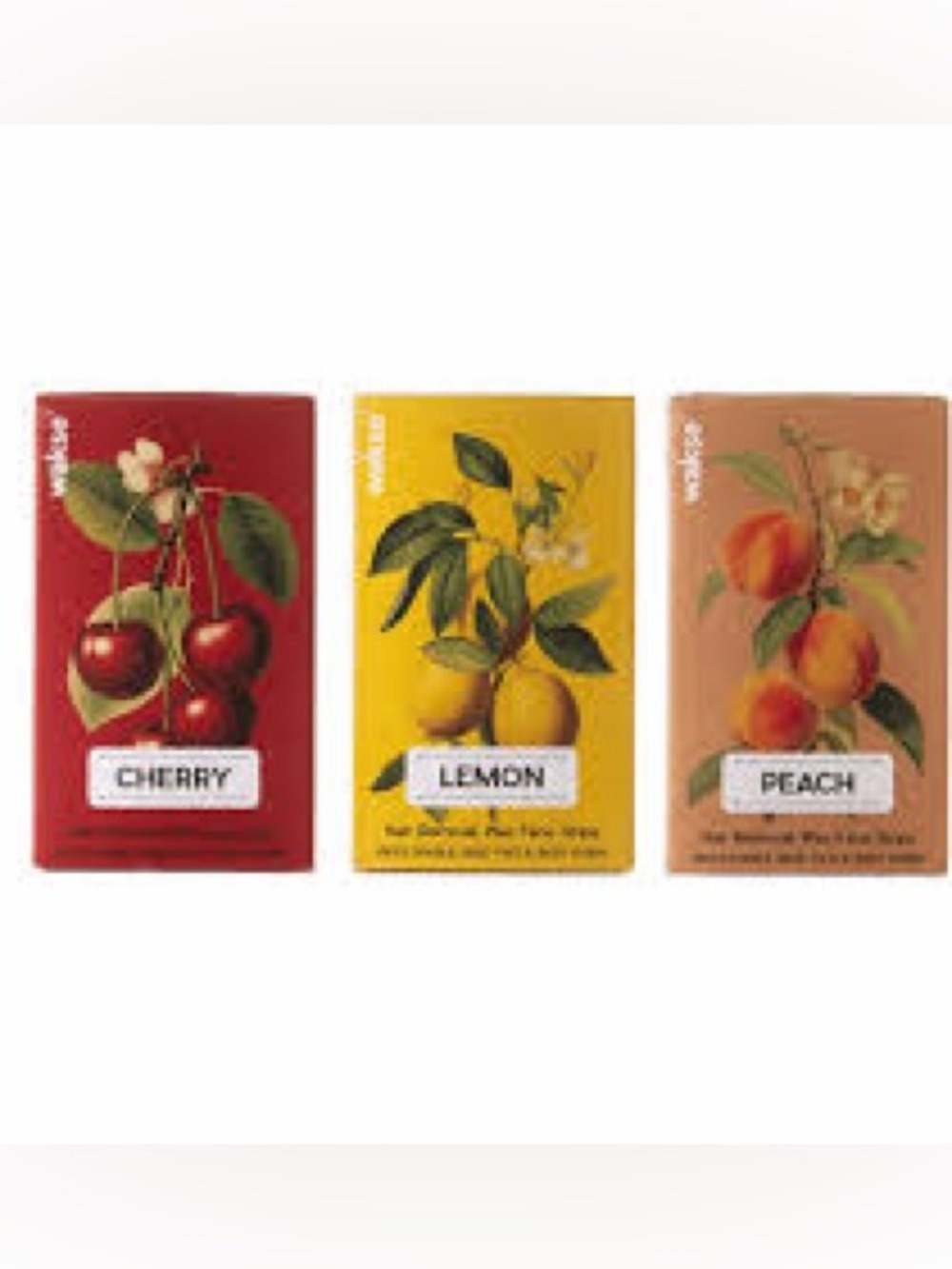 Wakse Match Box Facial Wax Strips: Cherry, Peach & Lemon